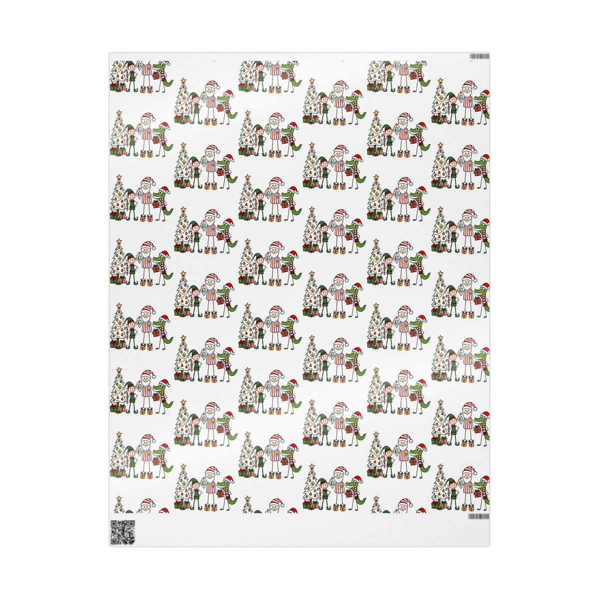 Holly-Jolly Alligator Wrapping Paper