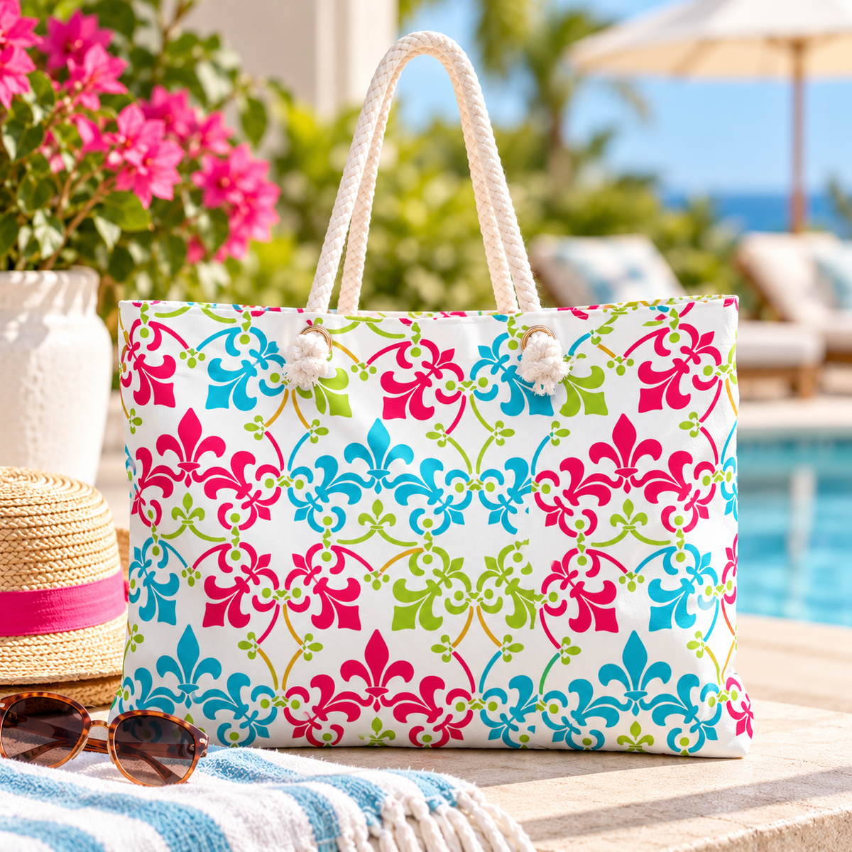 Colorful Damask Weekender Bag