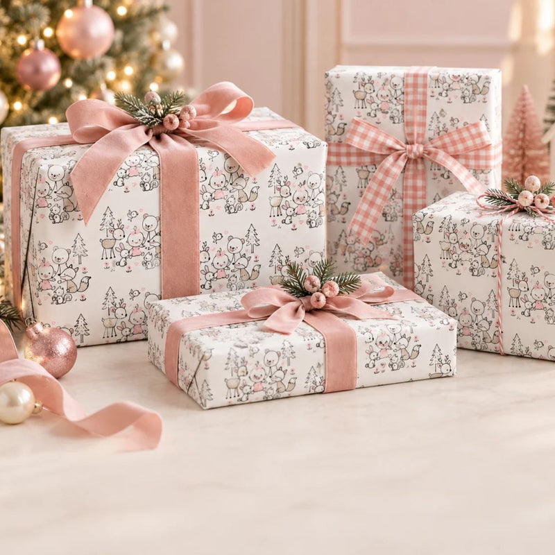 Woodland Animals Wrapping Paper-zoom-