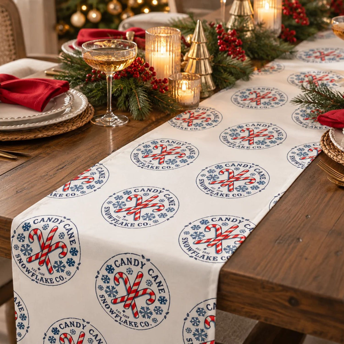 Candy Cane Table Runner