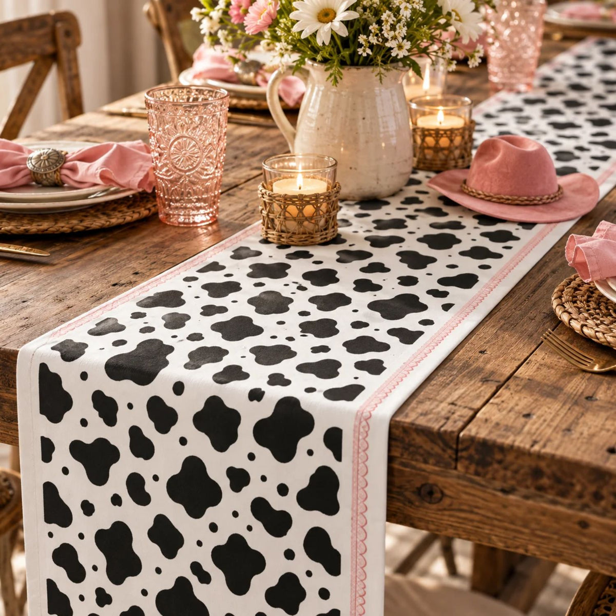 Cow Print Table Runner
